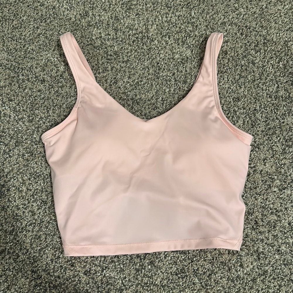 Pale Pink Tank-Top with Built in Bra